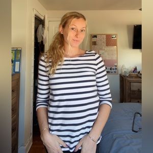 Womens J. Crew mid sleeve striped shirt